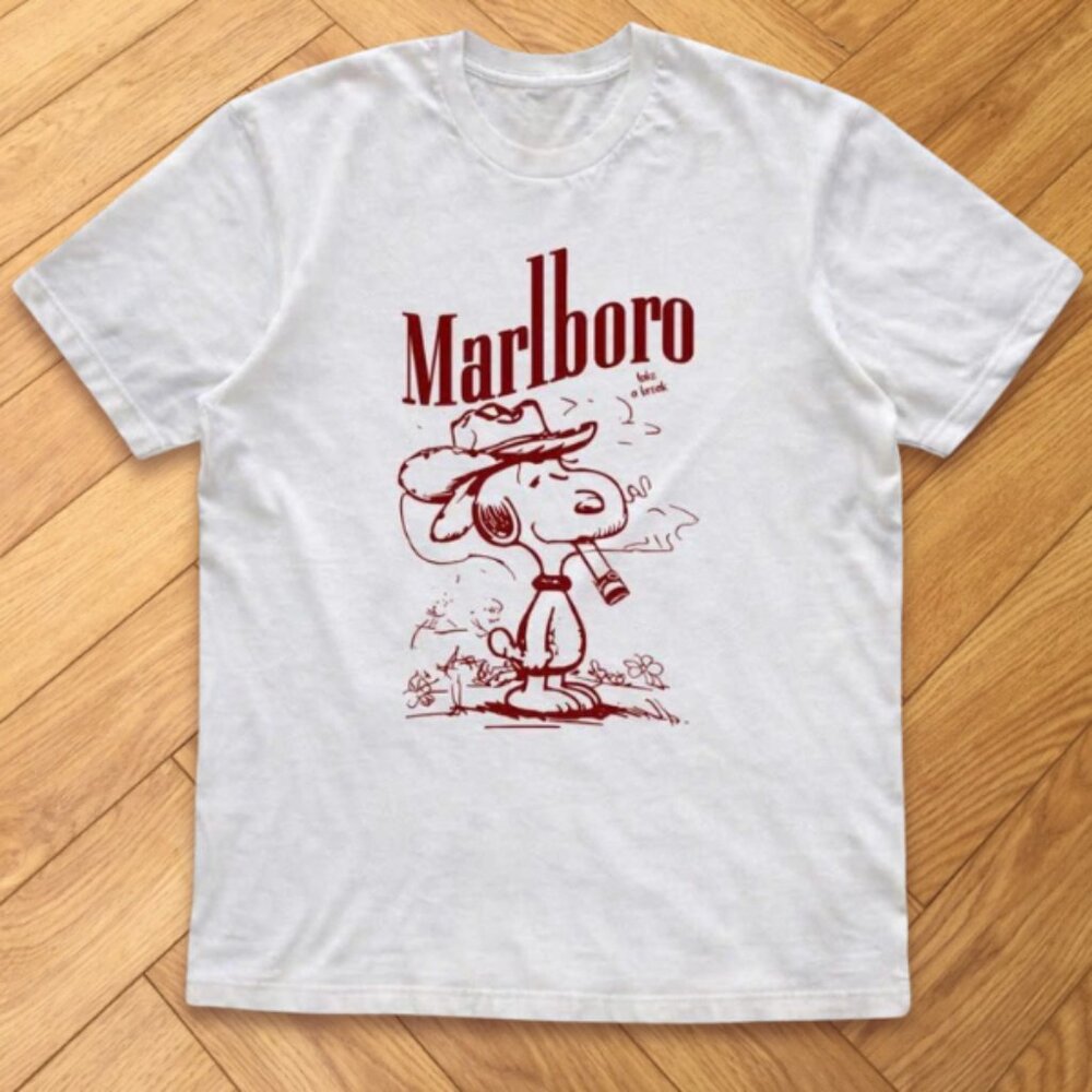 Cowboy Snoopy Western Graphic T Shirt White Funny Cartoon Tee